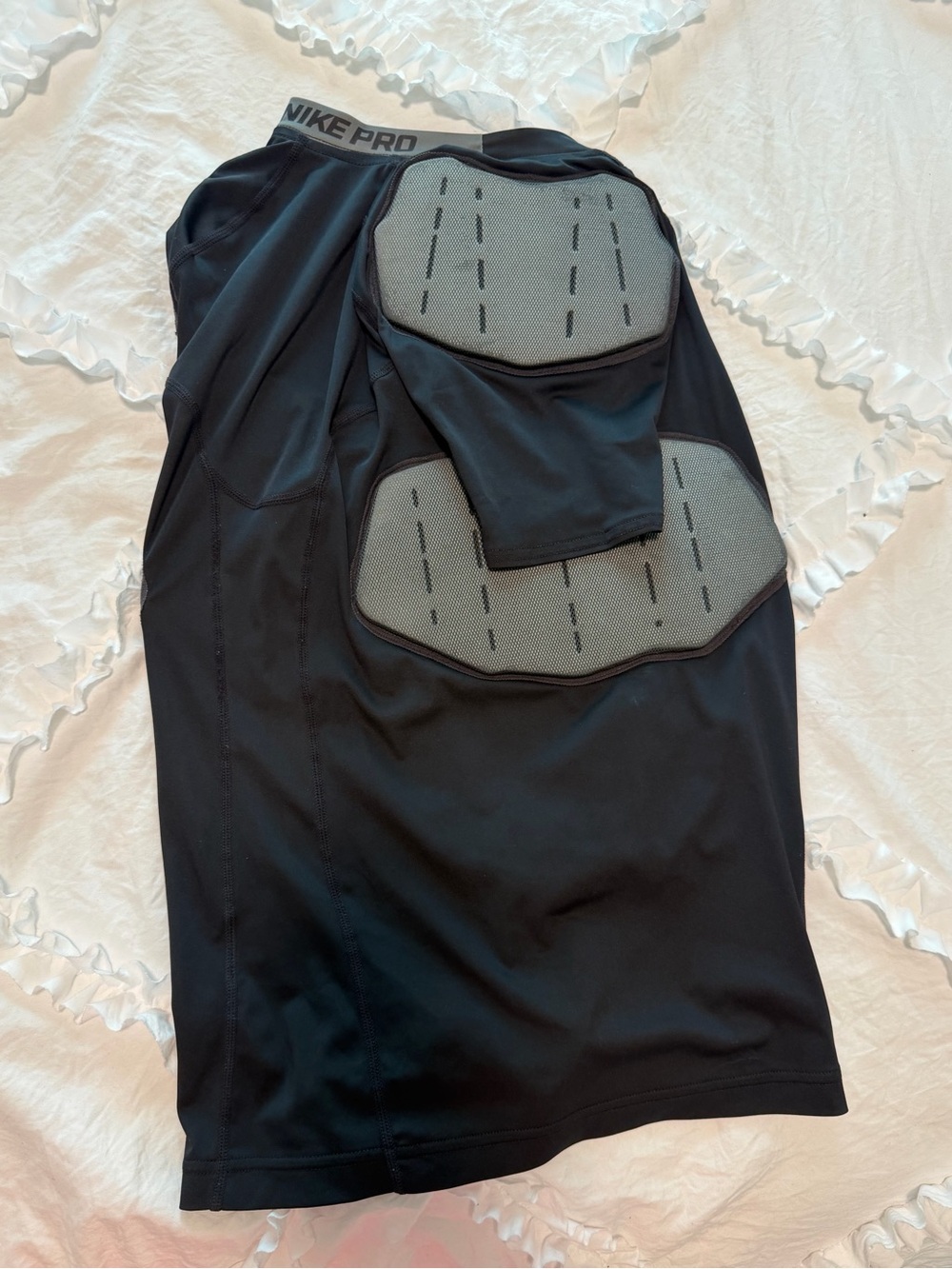 Boys Nike Pro HyperStrong Padded Football Compression Shirt Black XL